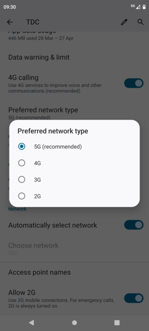 Select your preferred option