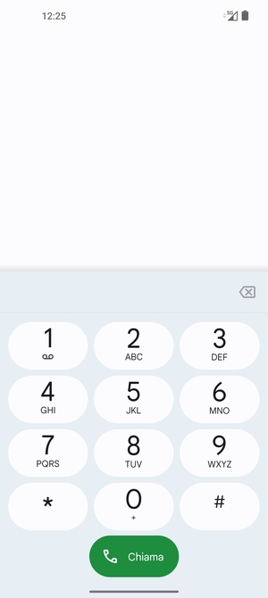Premi e tieni premuto il numero 1