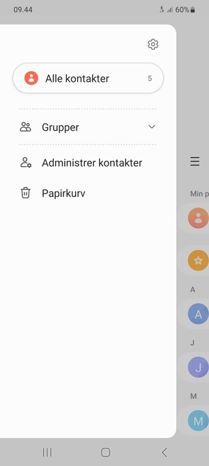 Vælg Administrer kontakter