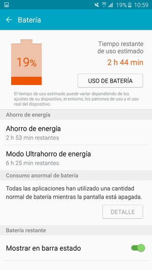 Seleccione Modo Ultrahorro de energía