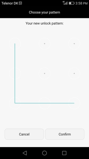 Draw the unlock pattern again and select Confirm