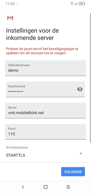 Selecteer Beveiligingstype