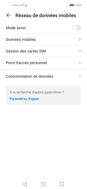 Sélectionnez Données mobiles