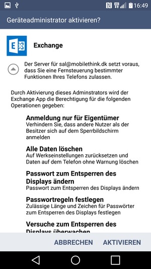 Wählen Sie AKTIVIEREN