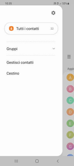 Seleziona Gestisci contatti