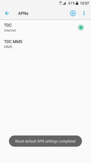 Your phone will reset to default Internet and MMS settings