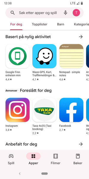 Velg søkefelt