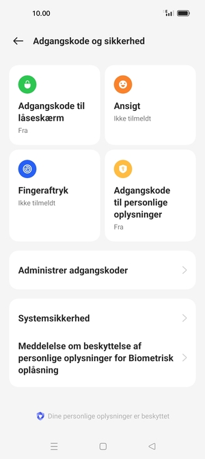 Vælg Systemsikkerhed