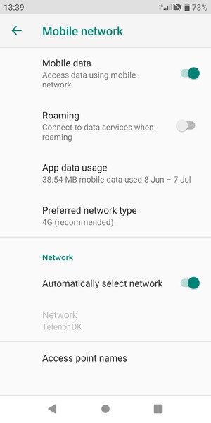 Turn off Automatically select network