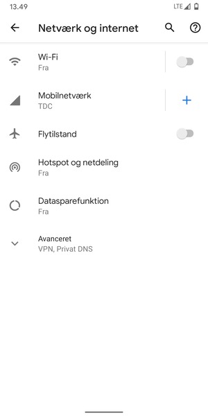 Vælg Mobilnetværk