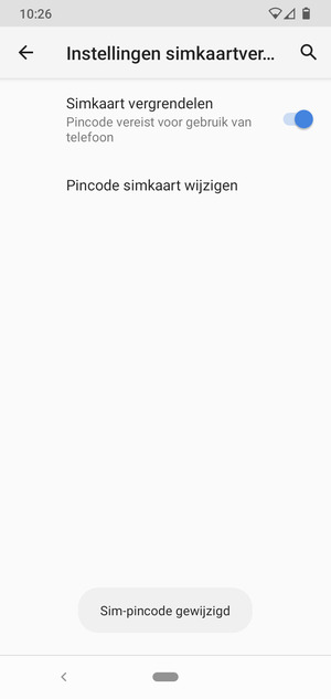 Uw sim-pincode is gewijzigd