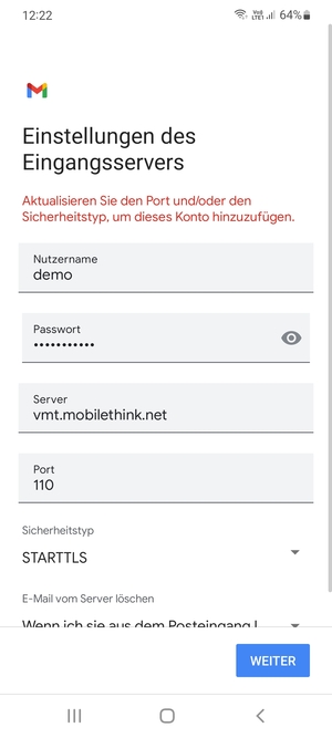 Wählen Sie Sicherheitstyp