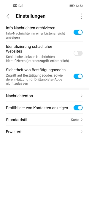 Wählen Sie Erweitert