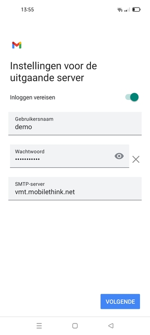 Voer Uitgaand serveradres in