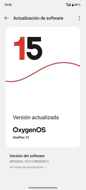 Si su teléfono está actualizado, verá la siguiente pantalla