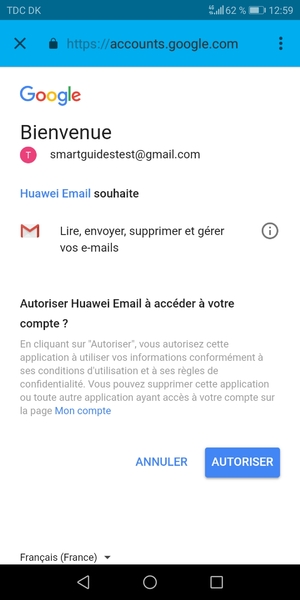 Sélectionnez AUTORISER