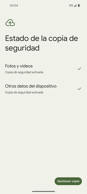 Seleccione Gestionar copia