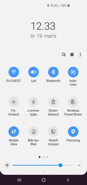 Slå Wi-Fi og Bluetooth fra