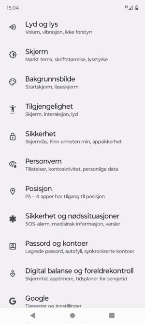 Bla til og velg Posisjon