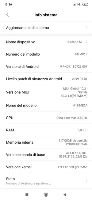 Seleziona Aggiornamenti di sistema