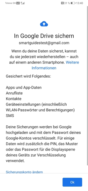 Wählen Sie Ok