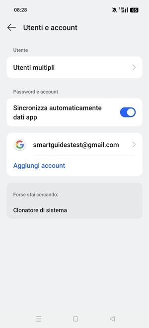 Seleziona il tuo account Google