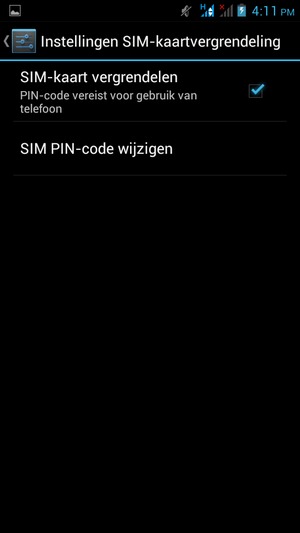 Selecteer SIM PIN-code wijzigen