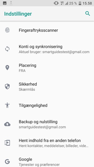 Scroll til og vælg Sikkerhed
