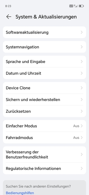 Wählen Sie Softwareaktualisierung