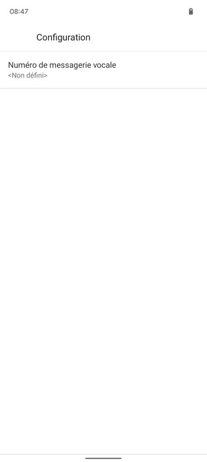 Sélectionnez Numéro de messagerie vocale
