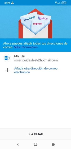 Seleccione IR A GMAIL