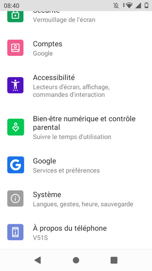 Faites défiler et sélectionnez À propos du téléphone