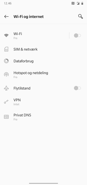 Vælg SIM & netværk