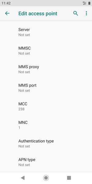 Scroll down and enter MMS information