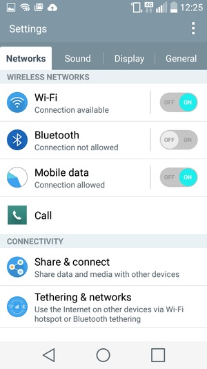 Select Networks and Tethering & networks