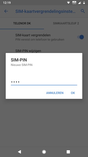 Voer uw Nieuwe SIM-PIN in en selecteer OK