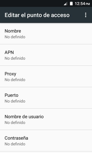 Introduzca la información de Internet