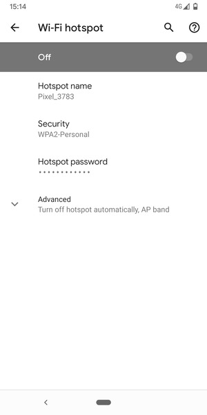 Select Hotspot password