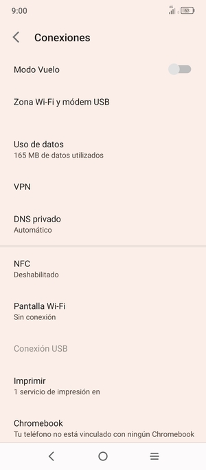 Seleccione Zona Wi-Fi y módem USB