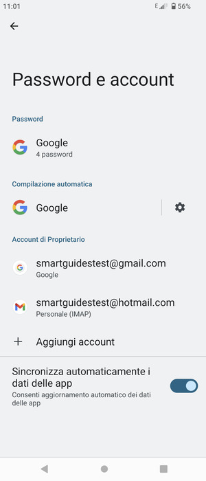 Seleziona il tuo account Google