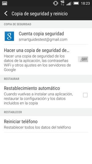 Active Hacer una copia de seguridad de...