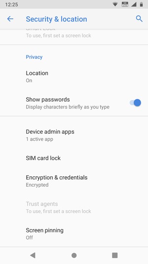 Select SIM card lock