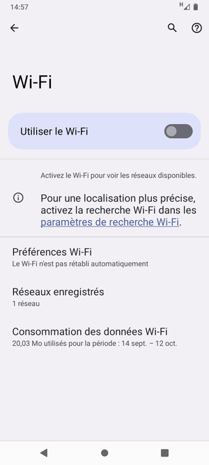 Activer le Utiliser le Wi-Fi