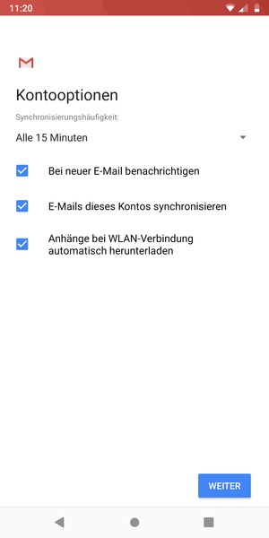 Wählen Sie WEITER