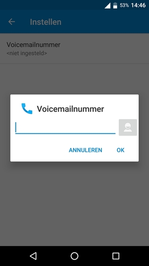 Voer het Voicemailnummer in en selecteer OK