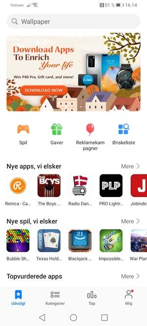 Vælg søgefeltet
