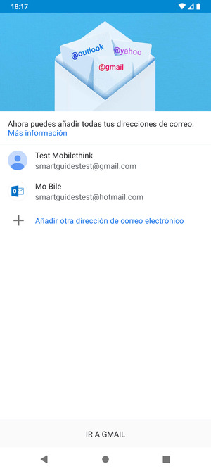 Seleccione IR A GMAIL