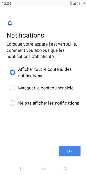 Sélectionnez votre option préférée et sélectionnez OK
