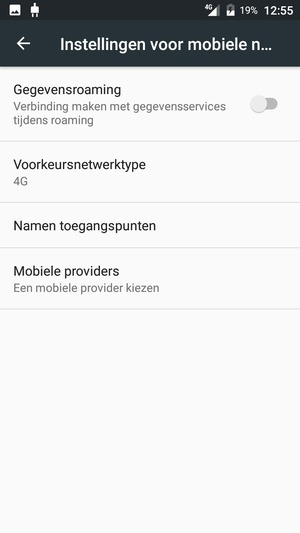 Om van netwerk te wisselen in geval van netwerkproblemen, selecteert u Mobiele providers