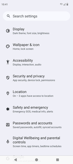 Scroll to and select Location